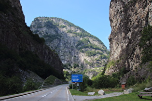 unteres Ende der Gondoschlucht, Blick Richtung Gondo talaufwärts