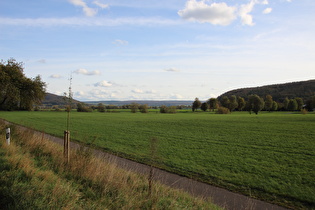 zwischen Fähranleger Polle und Forst, Blick zum Solling …