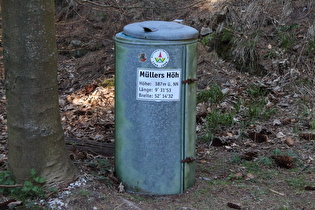 Geoinformationen an einer Mülltonne