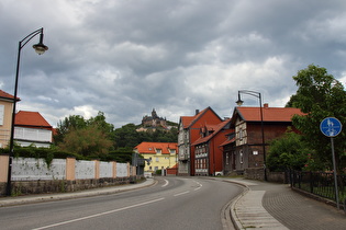 in Wernigerode, Blick zum Schloss Wernigerode