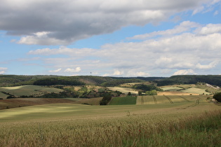 … Blick zum Kulpenberg im Kyffhäuser, …