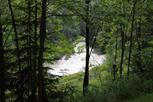 die Weißach weiter oben, Blick flussaufwärts