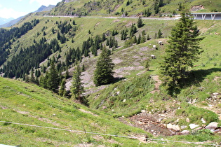 … Blick auf den überquerten Bach flussabwärts …