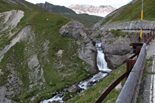 unterhalb der Brücke, Blick auf Torrente Braulio und Piz Umbrail