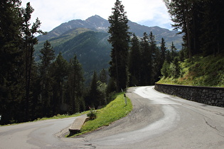 Blick über eine Kehre auf den Pizzo Tresero