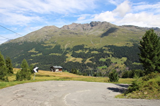 beim Rifugio Plaghera, Blick über das Valfurva auf den Monte Confinale …