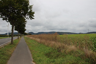 … Blick über Stadtoldendorf auf die Homburger Berge, …