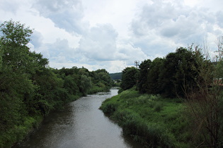 die Werra in Bad Sooden-Allendorf, Blick flussaufwärts …