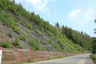 Blick bergab vom selben Standort