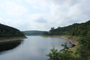 Okertalsperre, Blick von der Hauptstaumauer über den Stausee