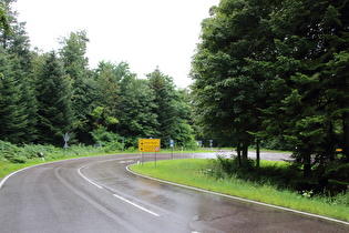 die erste Kehre im Verlauf der Tour