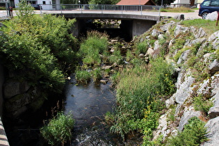 die Gutach oberhalb der Talstufe, Blick flussaufwärts …