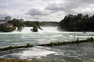 5. Standort, Blick auf Rheinfall, Neuhausen und Schloss Laufen