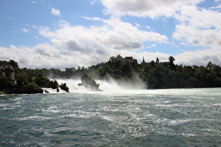 7. Standort, Blick auf Rheinfall und Schloss Laufen