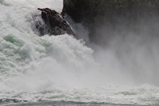 Zoom auf die Prallzone beim Großen Rheinfallfelsen