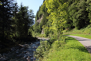 Illradweg zwischen Partenen und Ausgleichsbecken Rifa, Blick talabwärts …