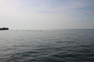 … Blick auf den Obersee bis zur Kimmlinie und auf Lindau-Insel …