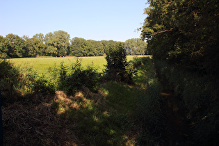 Blick von der Brücke flussaufwärts …