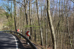 Blick in die einzige Kehre in der Abfahrt …