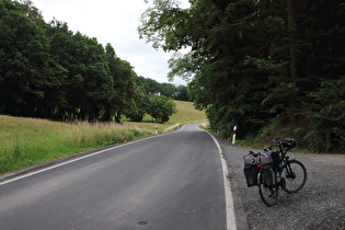 vierter Sattelpunkt der Etappe: namenloser Pass, L1120 zwischen Abzweig vond er B84 und Tiefenort; Blick nach Südosten …