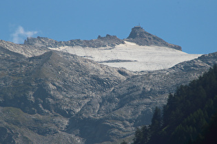 Zoom auf den Hoher Sonnblick, darunter der „Kleinfleißkees“