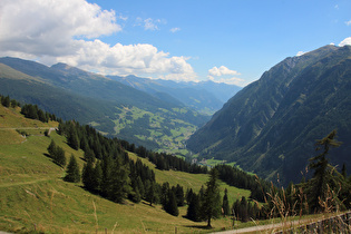 Kasereck, Blick ins Mölltal talabwärts …