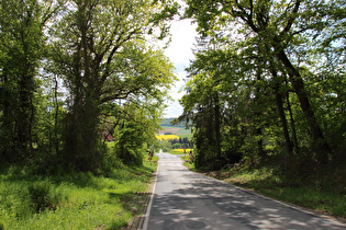 etwas weiter, Blick über den Bahnübergang bergab