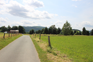 … Blick nach Norden auf das obere Ende der zu steilen Steigung …