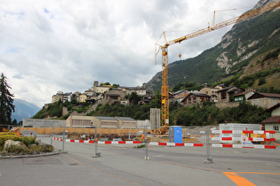 in Saillon, Blick auf den historischen Ortskern