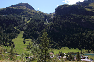 wenig weiter, Blick über Tignes-les-Brevières zur Rouisseau de la Sachette …