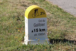 der erste Kilometerstein im Verlauf dieser Etappe
