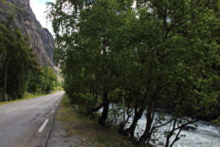 die Romanche unterhalb von Le Grand Clôt, Blick flussabwärts …