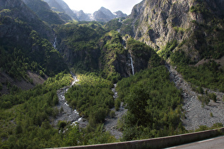 weiter unten, Blick auf v. l. n. r. Rif de Muretouse, Rif des Balmes und Rif de Mésitel, alle gespeist vom Glacier de Mont de Lans