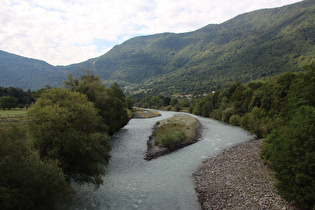 die Romanche in Vizille, Blick flussaufwärts …