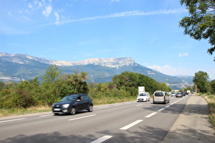 zwischen Basse-Jarrie und Le Pont-de-Claix, Blick zum Moucherotte im Massif du Vercors, …